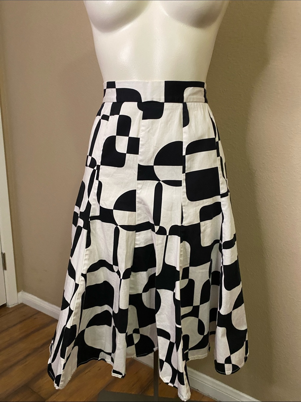 VESTI Black and White geometric minimalist retro Chain Print Skirt 12